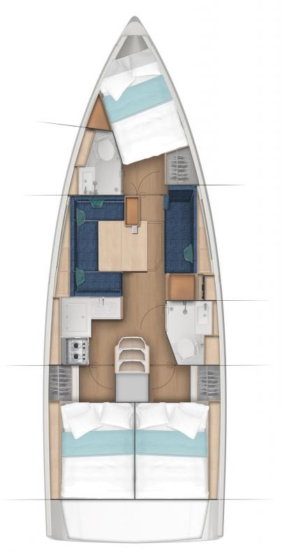 Rzut jachtu Sun Odyssey 380 Calypso Express