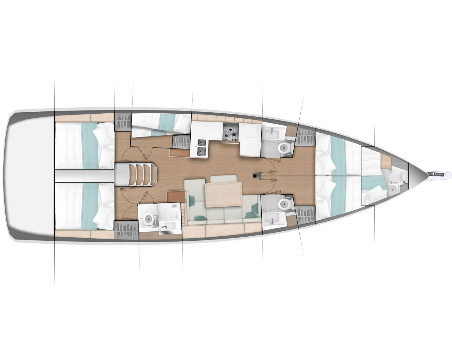 Rzut jachtu Sun Odyssey 490 Achilleas