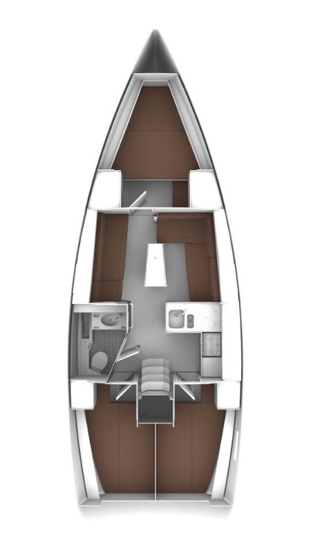 Rzut jachtu Bavaria Cruiser 37 Xenia