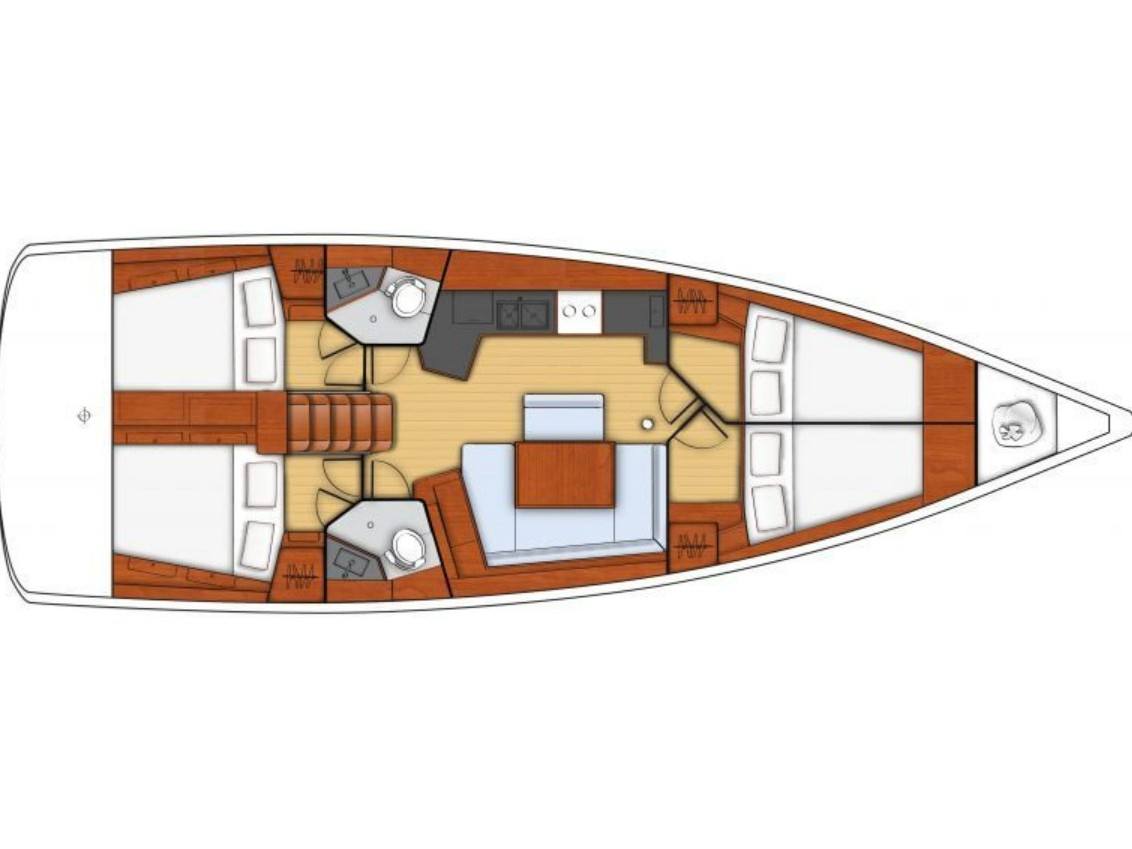 Rzut jachtu Oceanis 45 Zeppelin