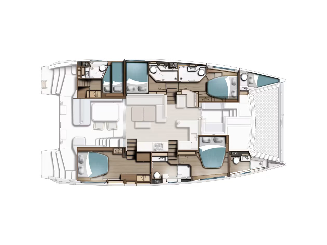 Rzut jachtu Leopard 52 Moorings 5200 Exclusive Plus