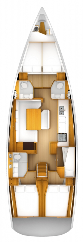 Rzut jachtu Sun Odyssey 509 Jester