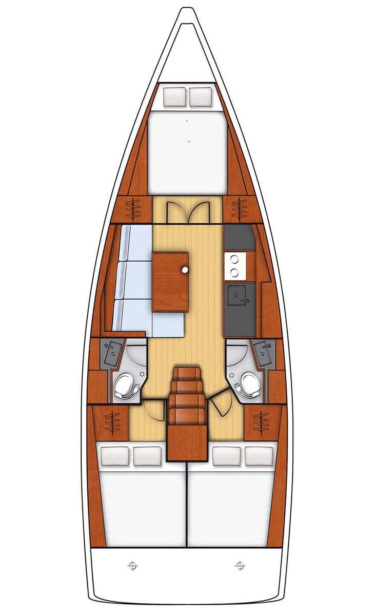 Rzut jachtu Oceanis 38.1 Teodora