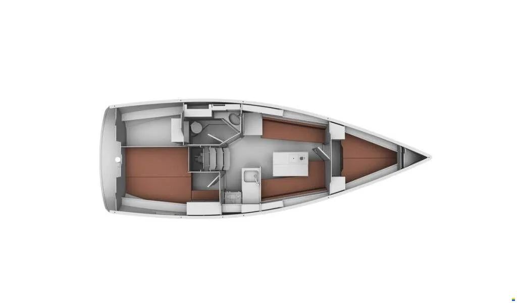 Rzut jachtu Bavaria Cruiser 32 Star Chiara