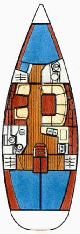 Rzut jachtu Sun Odyssey 40 Panic