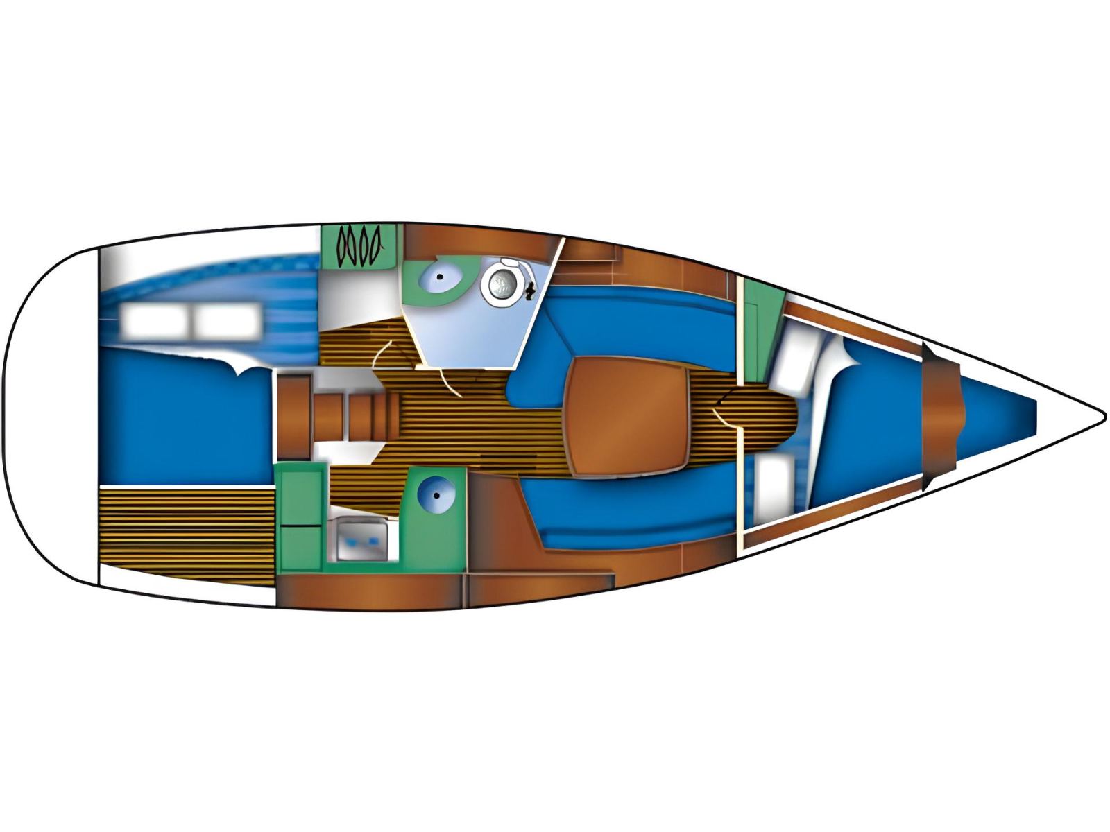 Rzut jachtu Oceanis 323 Zippy