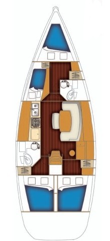 Rzut jachtu Cyclades 43.4 Sugar Daddy