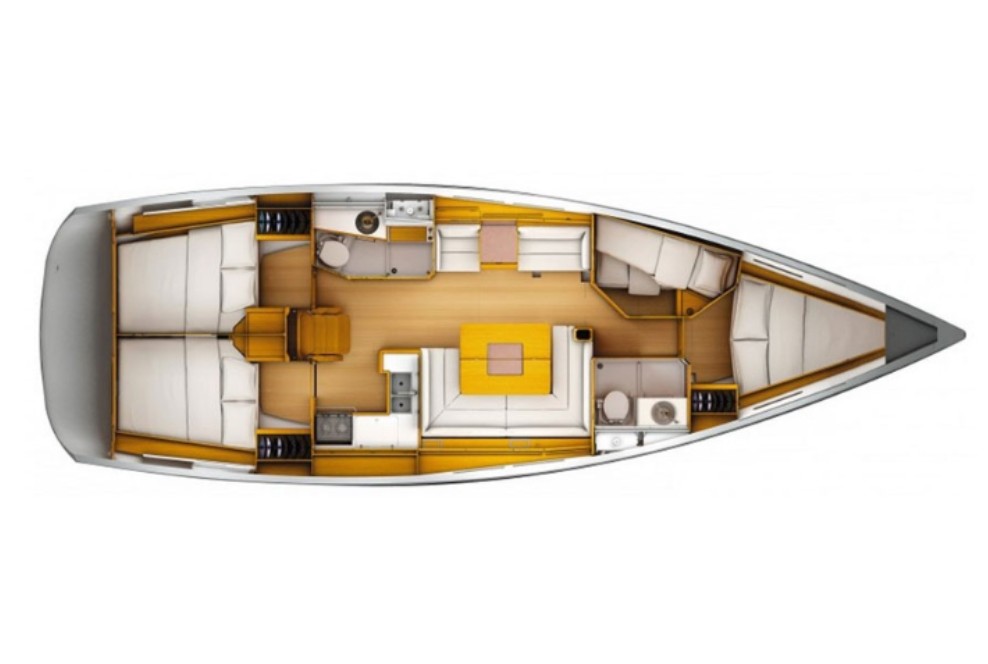 Rzut jachtu Sun Odyssey 439 Spirus