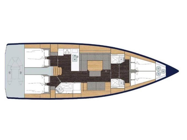 Rzut jachtu Bavaria Cruiser 45 Callisto
