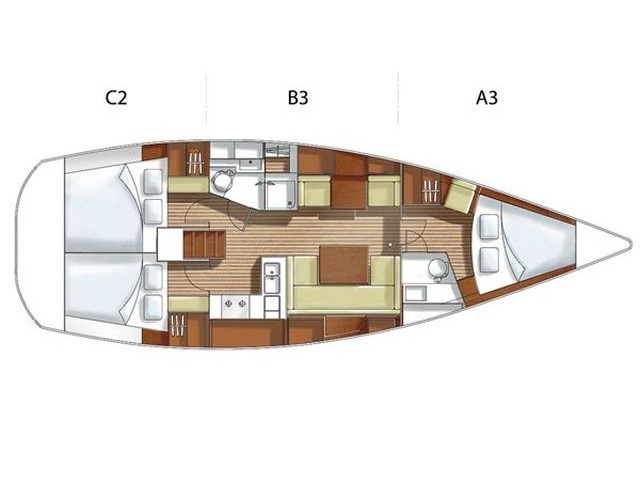 Rzut jachtu Hanse 400 Aeolus