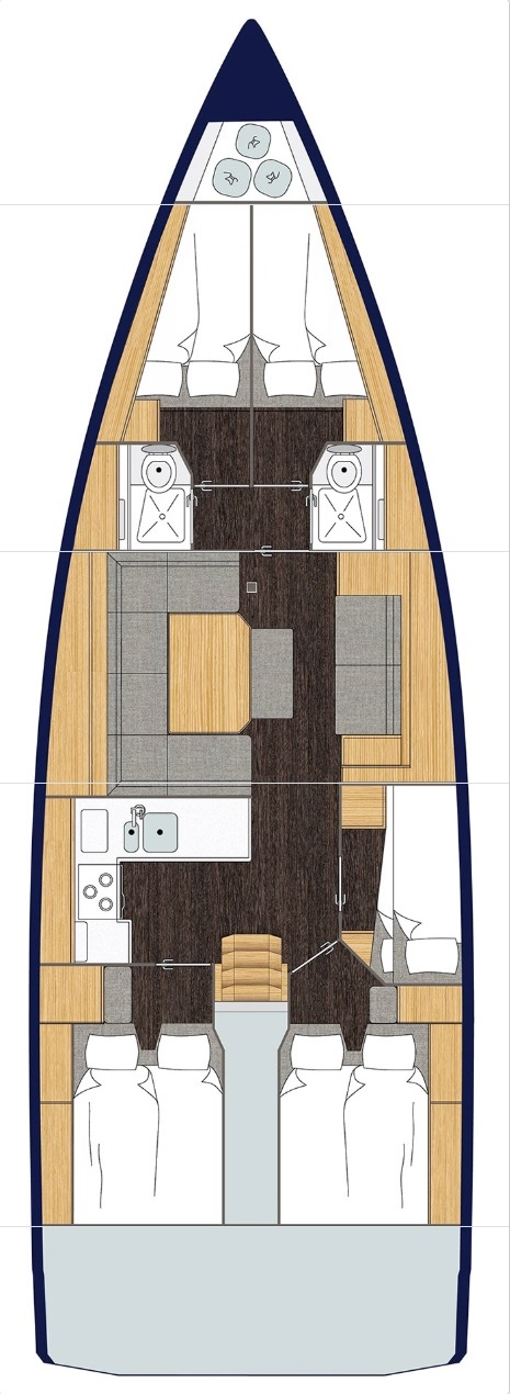 Rzut jachtu Bavaria C45 Twiggy