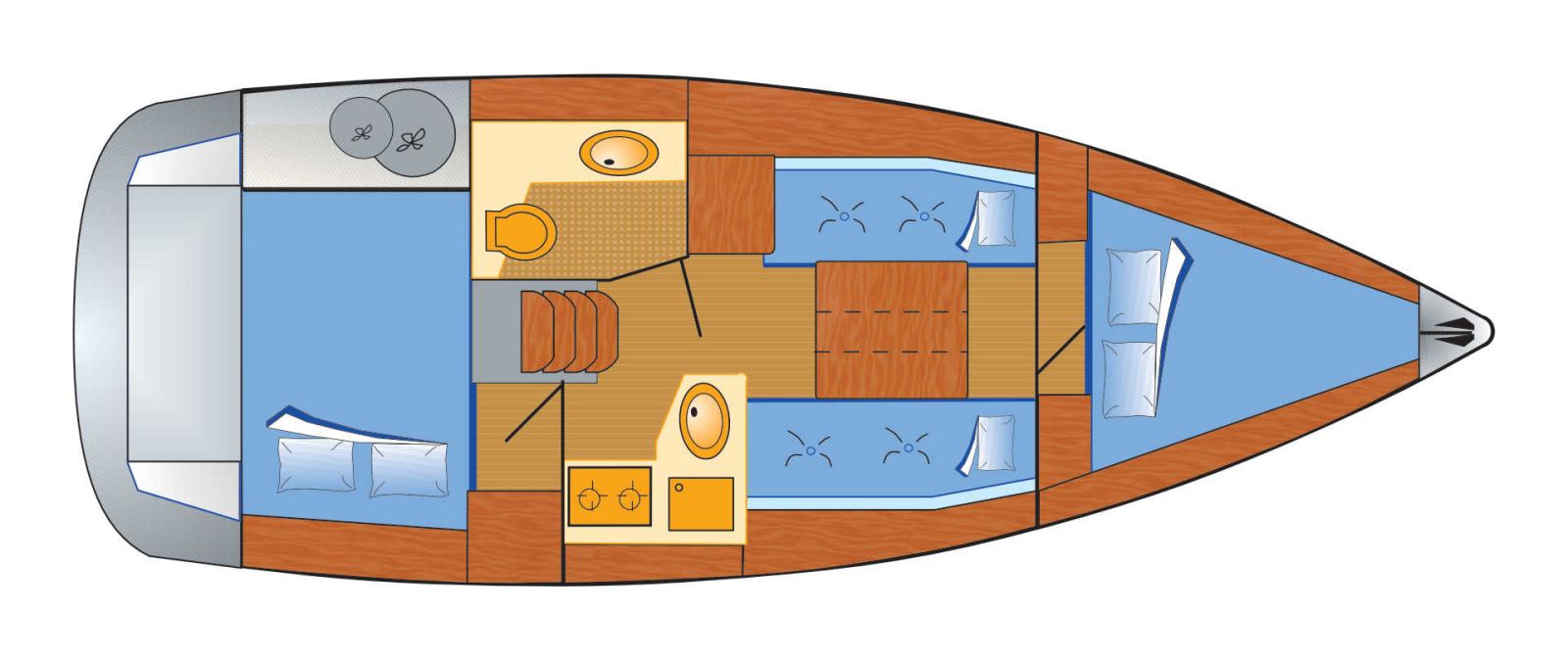 Rzut jachtu Sun Odyssey 30i Storm