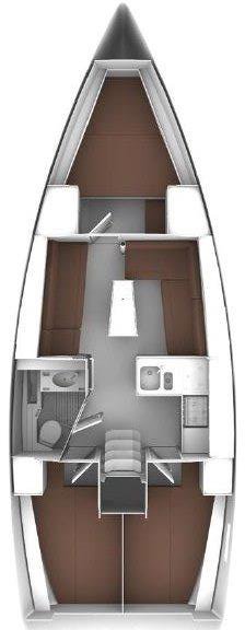 Rzut jachtu Bavaria Cruiser 37 Almira