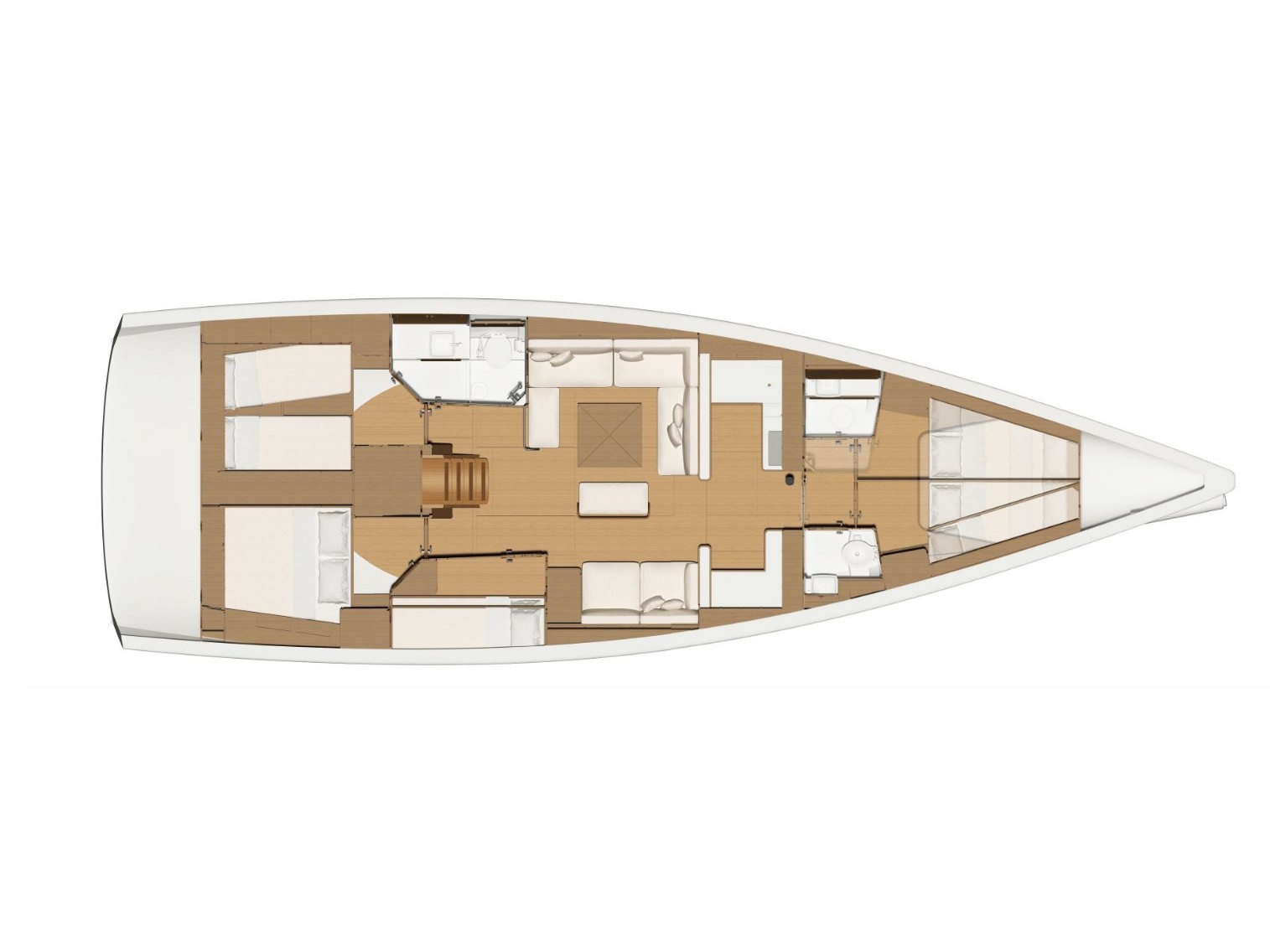 Rzut jachtu Dufour 520 Grand Large EURUS