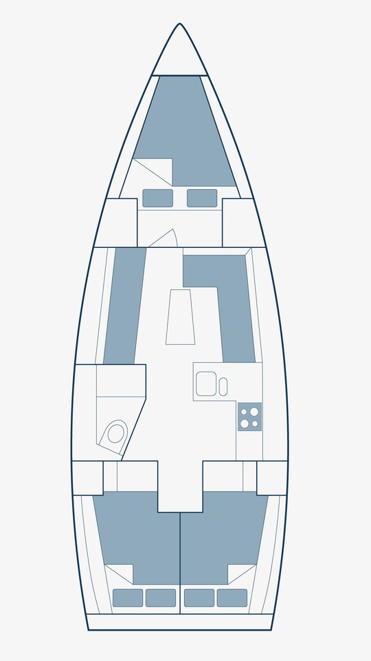 Rzut jachtu Bavaria Cruiser 37 Mapalimi