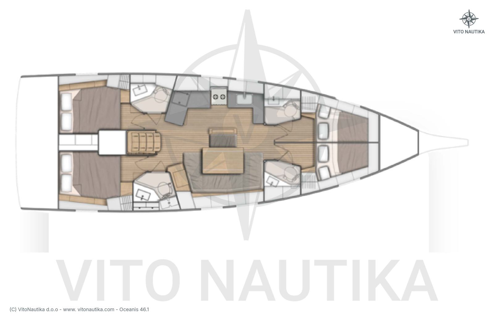 Rzut jachtu Oceanis 46.1 Contessa di Mare