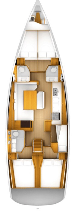 Rzut jachtu Sun Odyssey 519 Ataraxia