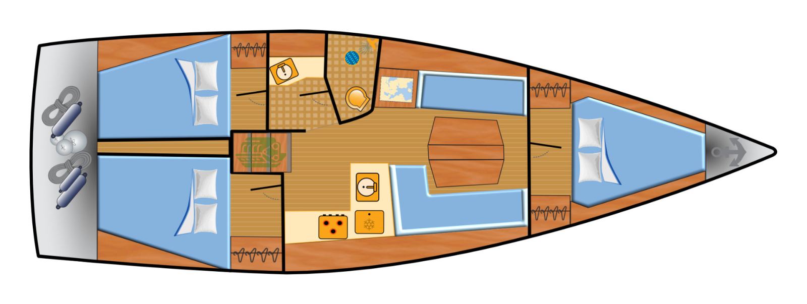 Rzut jachtu Dehler 38 SQ Aurélie