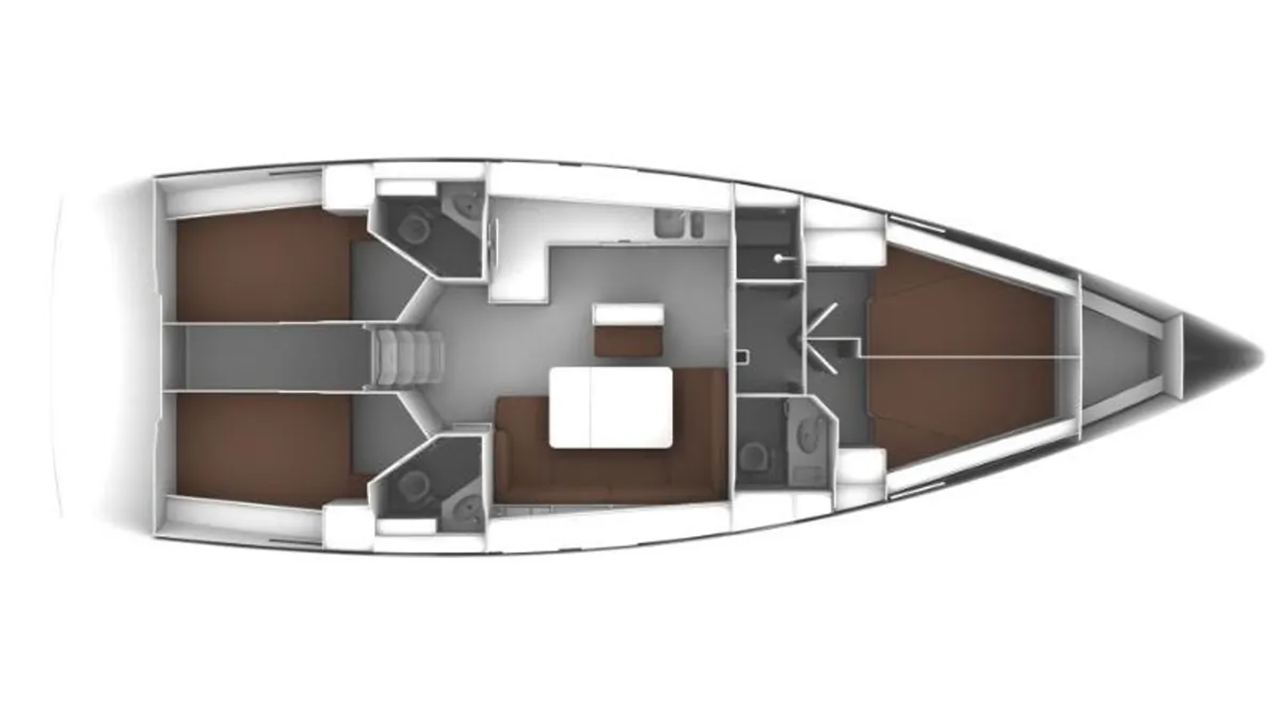 Rzut jachtu Bavaria Cruiser 46 Hugo