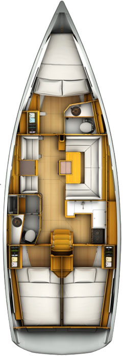 Rzut jachtu Sun Odyssey 419 Feeling Fine