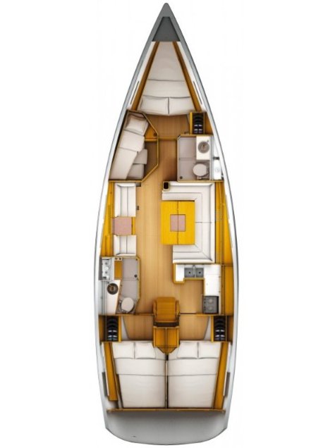 Rzut jachtu Sun Odyssey 449 Blue Moon