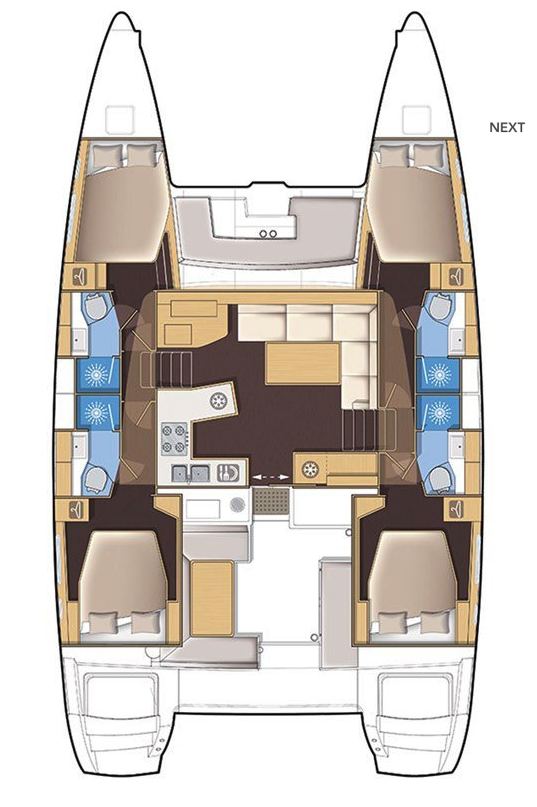 Rzut jachtu Lagoon 450 S Myemocean