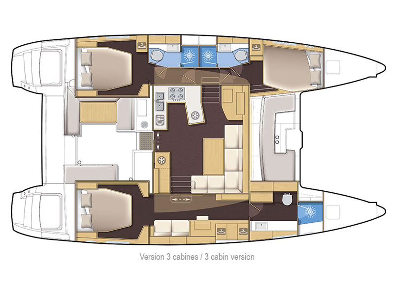 Rzut jachtu Lagoon 450 Didyme - Standard line