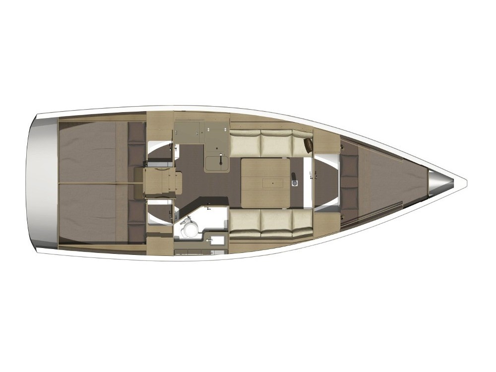 Rzut jachtu Dufour 350 Grand Large T'moana