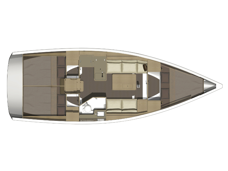 Rzut jachtu Dufour 350 Grand Large RONJA (new sails 2023.)