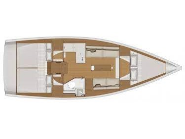Rzut jachtu Dufour 360 Grand Large Estelle