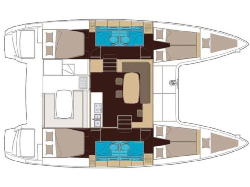 Rzut jachtu Lagoon 400 S2 Adorable - Standard line