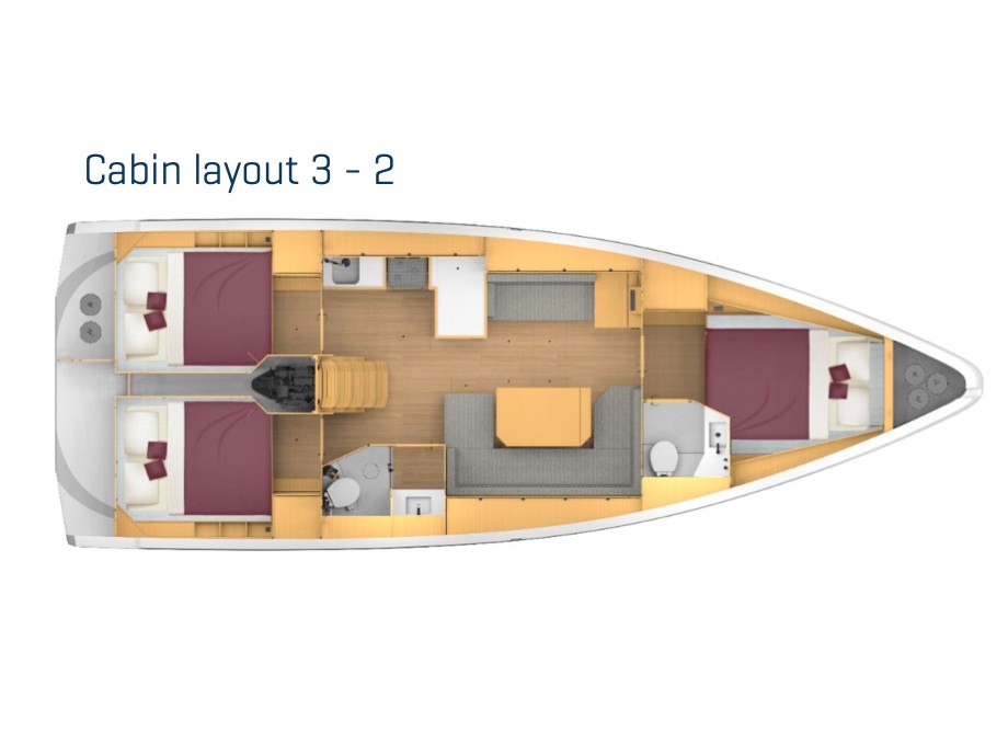 Rzut jachtu Bavaria C42 Aeolus