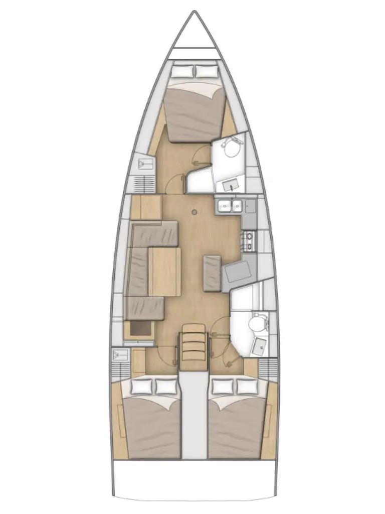 Rzut jachtu Oceanis 40.1 Orion