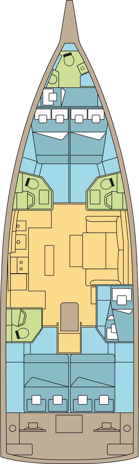 Rzut jachtu Oceanis 52 SWELL