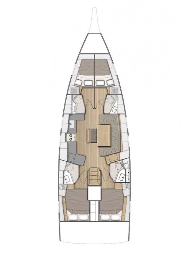 Rzut jachtu Oceanis 46.1 Solon