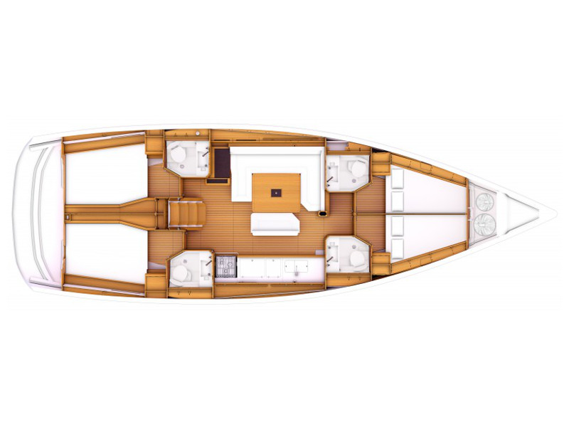 Rzut jachtu Sun Odyssey 469 Idra - Solar Panel
