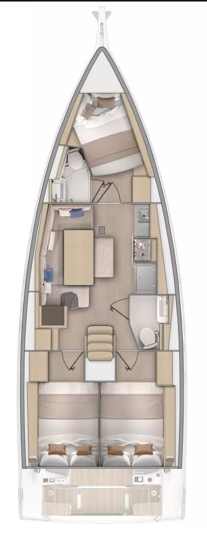Rzut jachtu Oceanis 37.1 First Dream