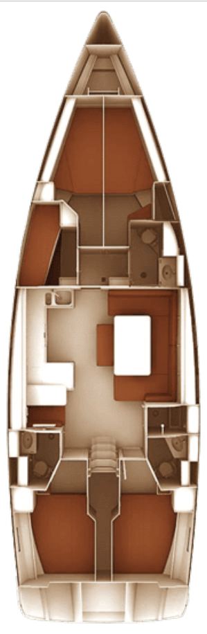 Rzut jachtu Bavaria Cruiser 51 Style Lina