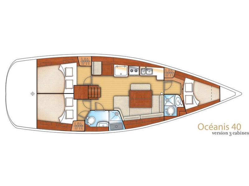 Rzut jachtu Oceanis 40 Tizef