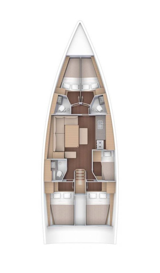 Rzut jachtu Dufour 470 Pontika