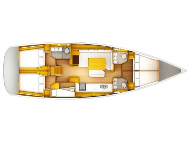 Rzut jachtu Sun Odyssey 519 Alboran Grappa (Palmeira)