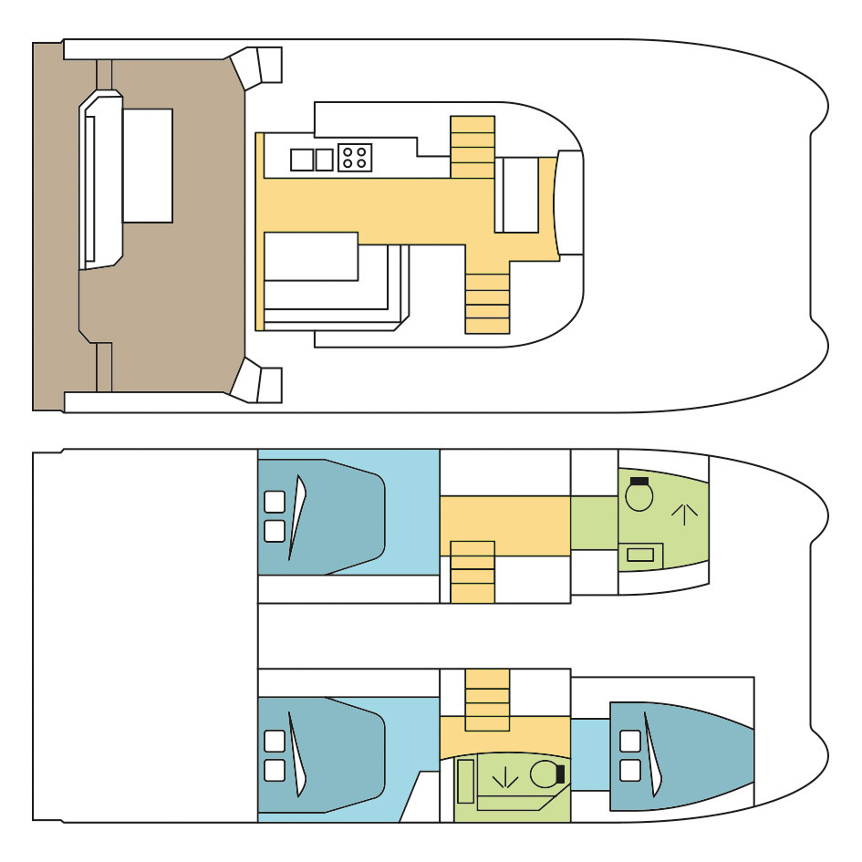 Rzut jachtu Fountaine Pajot MY 37 PLUTON_DB