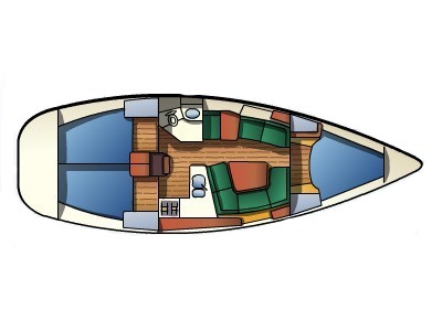 Rzut jachtu Sun Odyssey 37 NAIAS