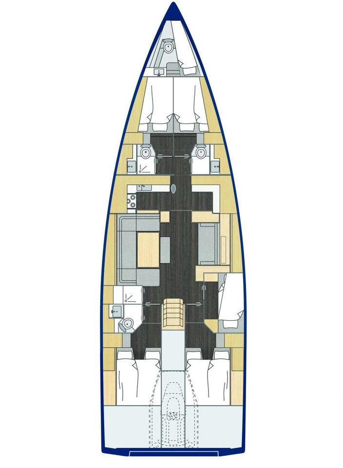 Rzut jachtu Bavaria C57 Style Mina