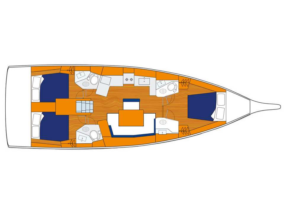 Rzut jachtu Oceanis 461 Oceanis 461/3/3 Premium