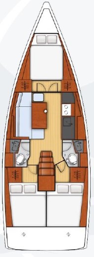Rzut jachtu Oceanis 38.1 Eleven