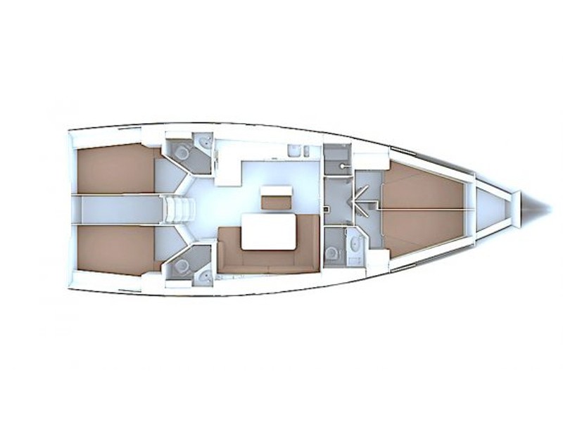 Rzut jachtu Bavaria Cruiser 46 Eurydika