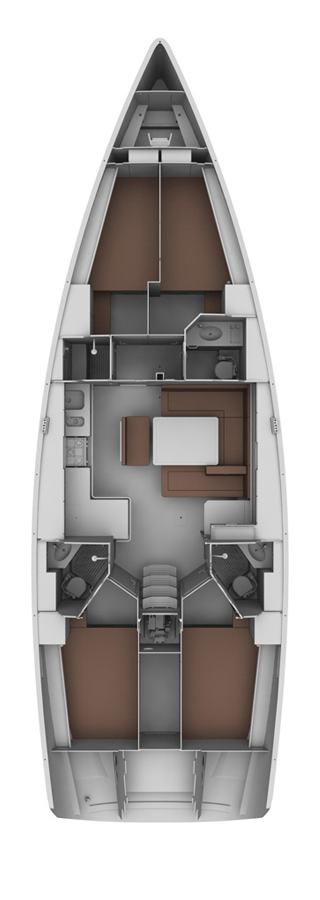 Rzut jachtu Bavaria Cruiser 45 Alena