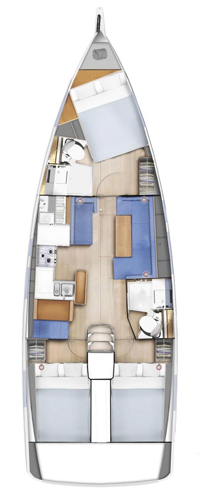 Rzut jachtu Sun Odyssey 410 Fortnite