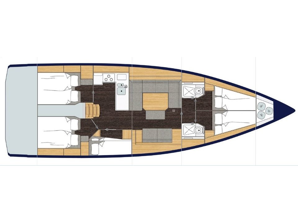 Rzut jachtu Bavaria C45 Katrin